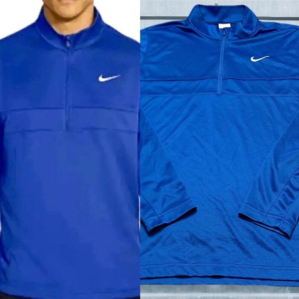Nike Men's Blue Athletic Long Sleeve Pullover Shirt L